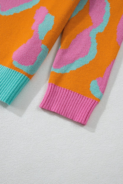 Threaded Pear Sophia Colorblock Ribbed Edge Sweater