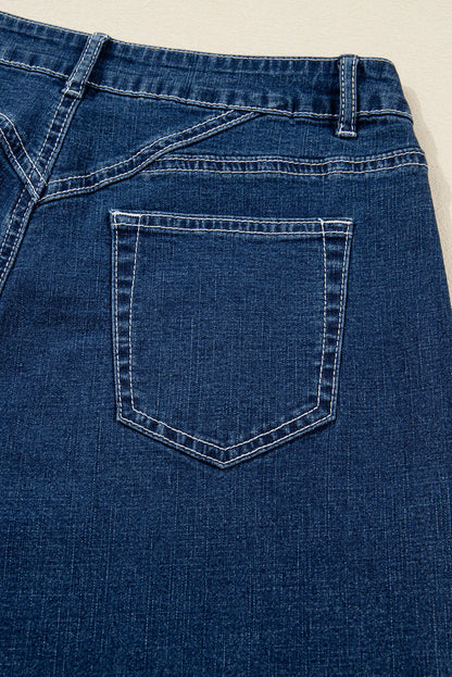 Threaded Pear Daria Detail Loose Cuffed Jeans