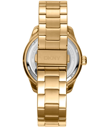 Dkny Men Watch, Gold Color Case, Black Dial, Gold Color Metal Bracelet, 3 Hands Date, 10 Atm