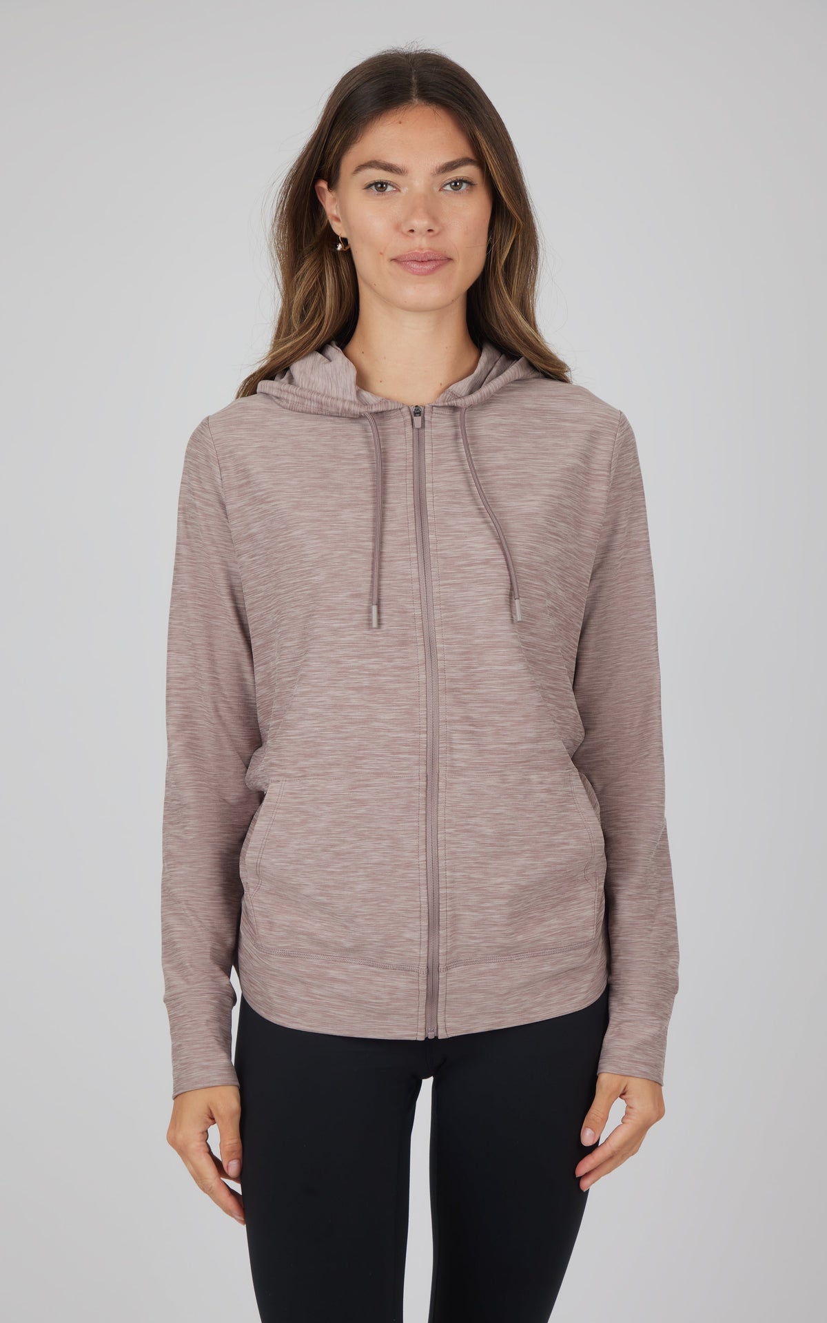 90 Degree by Reflex Maternity Heathered Lux Full Zip Jacket
