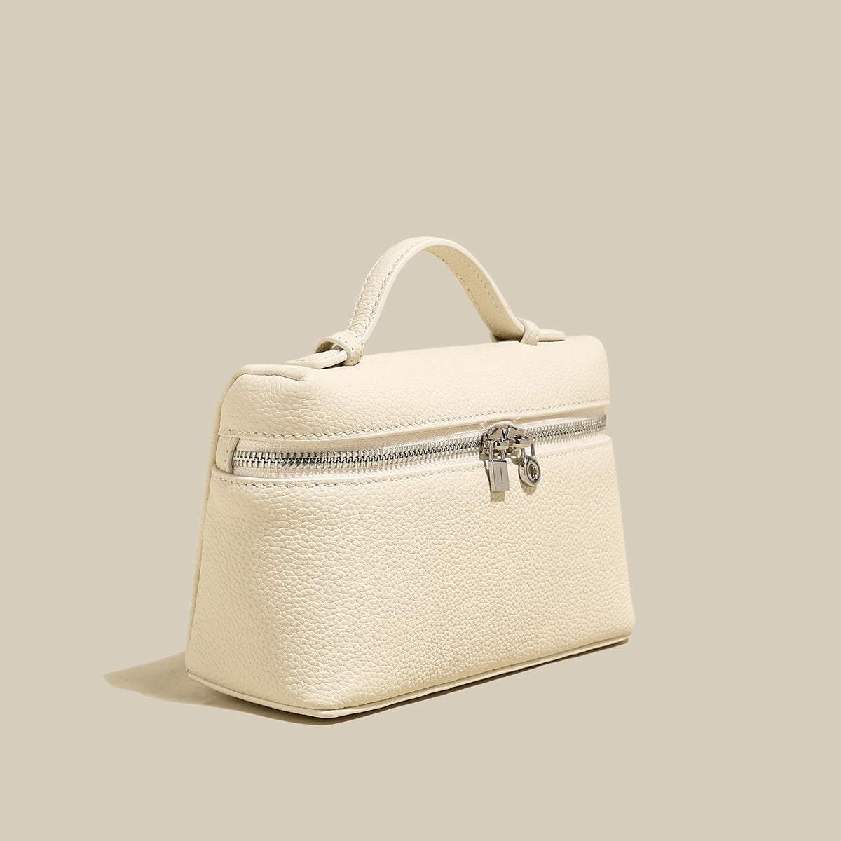 Traveler's Top-Handle Rectangle Box Mini Make Up Bag