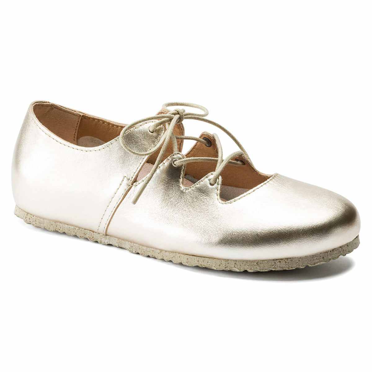 Birkenstock Women's Rye Natural Leather Gold Shoes