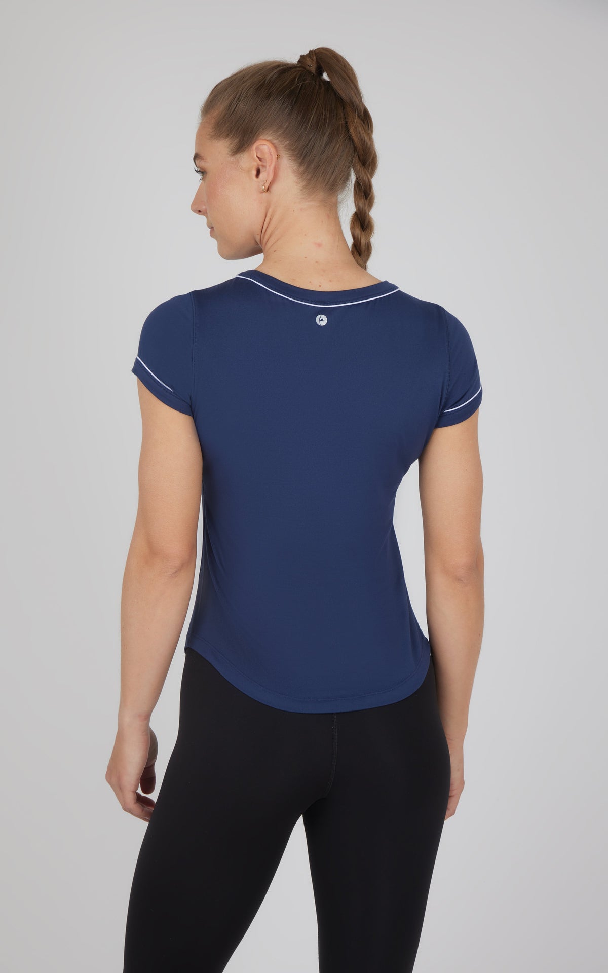 90 Degree by Reflex 2 PK Super Soft Synergy High Crew Neck Short Sleeve Top and Crew Neck Top
