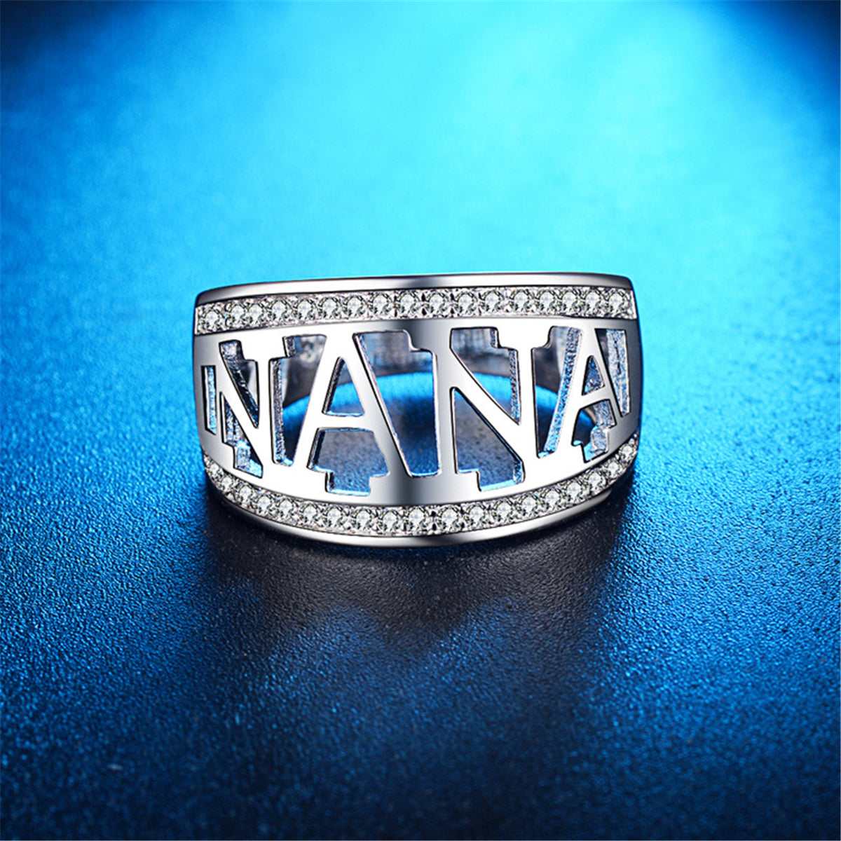 Cubic Zirconia & Silvertone 'Nana' Ring