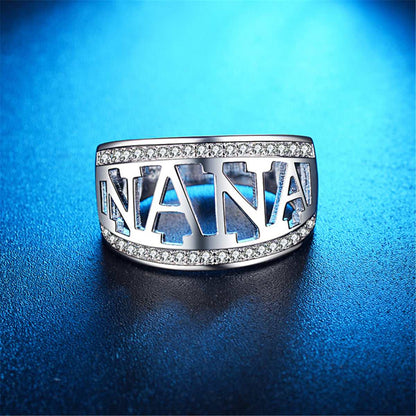 Cubic Zirconia & Silvertone 'Nana' Ring