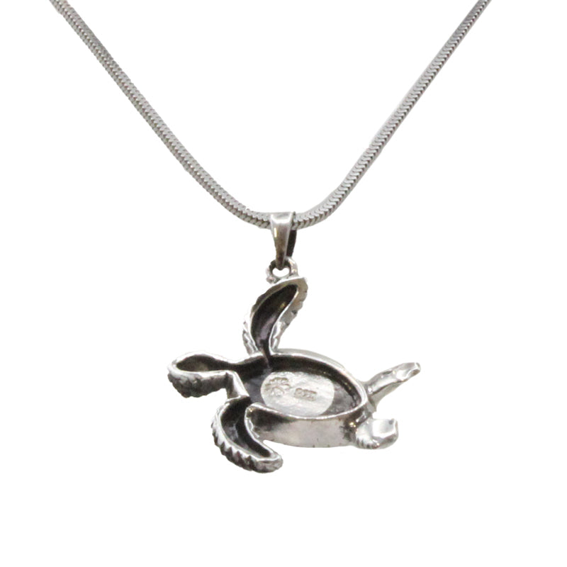 Larimar Stone Sterling Silver Turtle Necklace By Marahlago