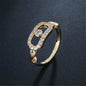 Cubic Zirconia & Goldtone Eye Ring