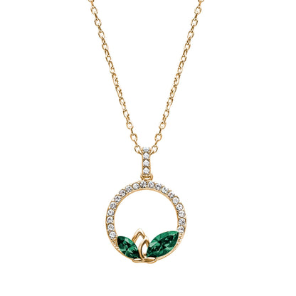 Elegant Dual Marquis Pavé Pendant Necklace – Embellished with Swarovski Crystals