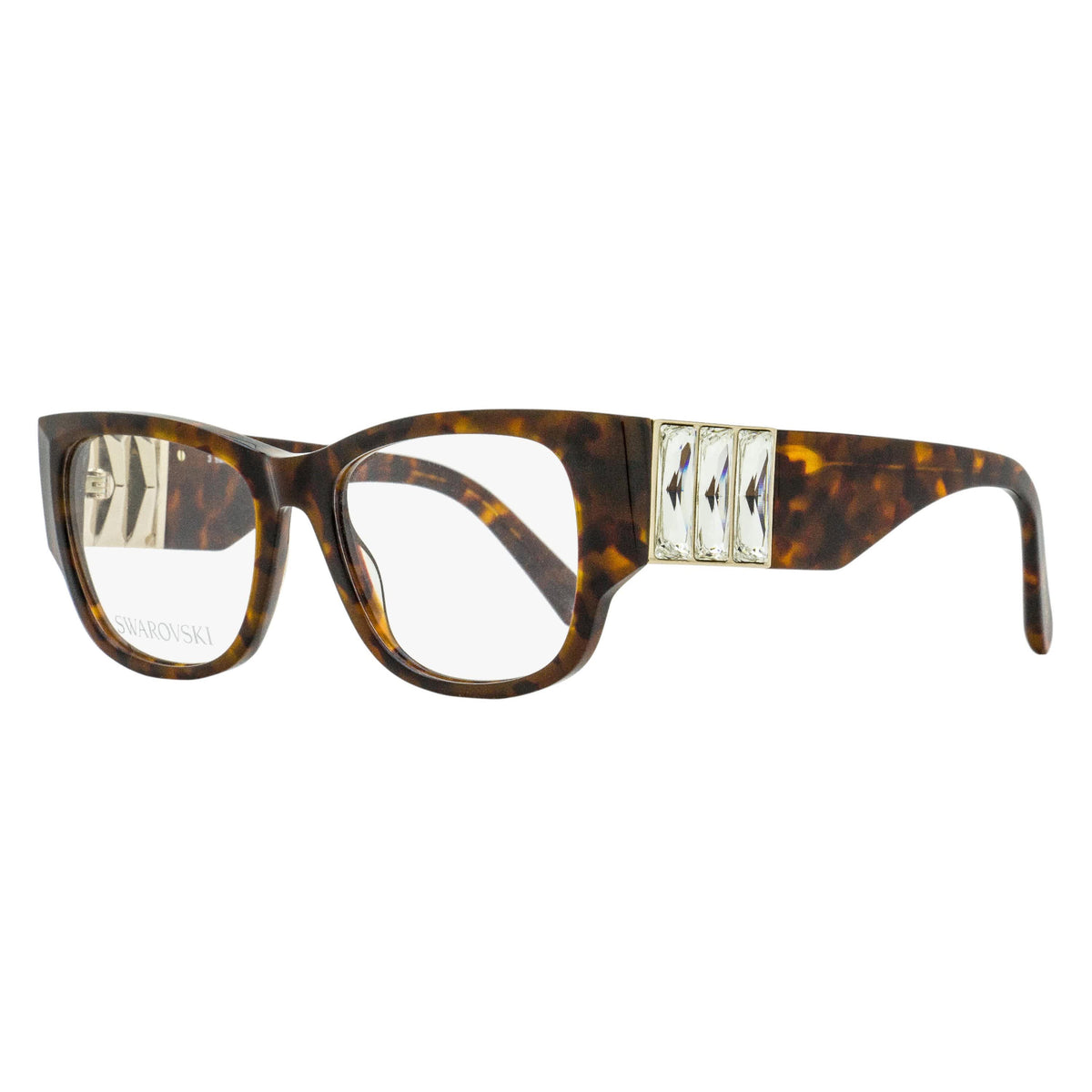 Swarovski Baguette Crystal Eyeglasses SK5473 052 Dark Havana 54mm