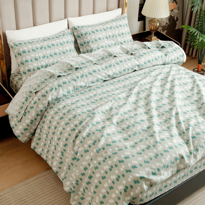 Elegant Comfort 4-Piece Holiday Cotton Flannel Sheet Set - 100% Turkish Cotton