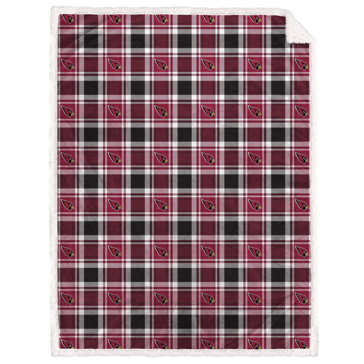 Arizona Cardinals NFL Team Sherpa Plaid Blanket 60x90