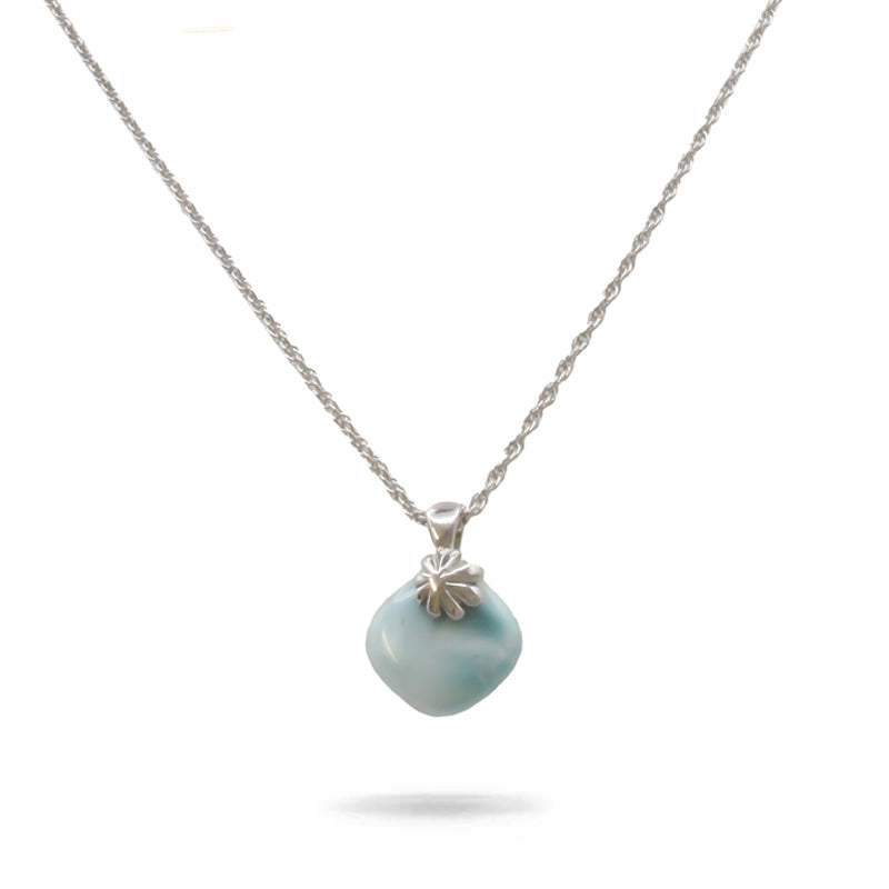 Larimar Stone Sterling Silver Abril Necklace By Marahlago