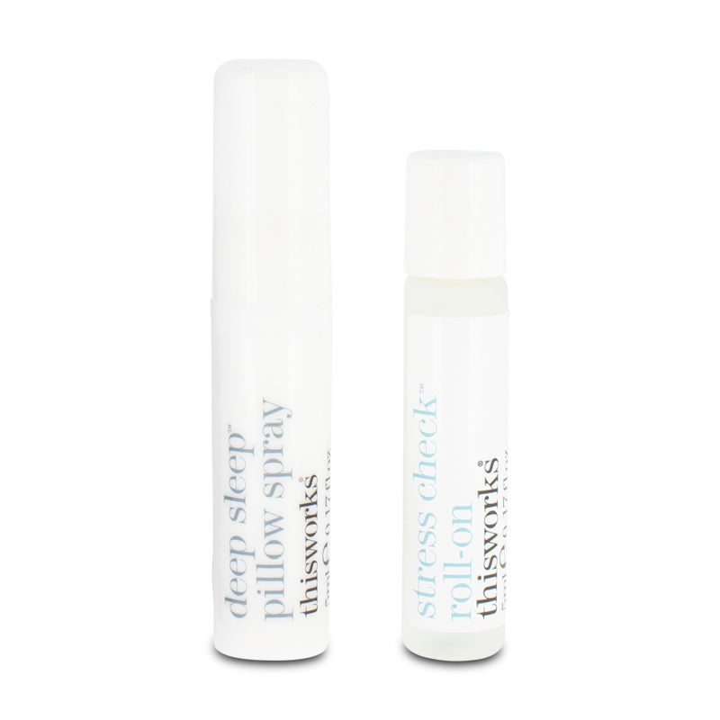This Works Deep Sleep Pillow Spray 5ml Stress Check Roll-On 5ml Travel Set