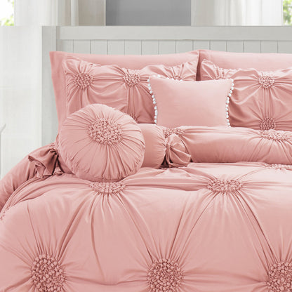 Elegant Comfort 10-Piece Sunflower Comforter Set - Includes 4-Piece Sheet Set with Double Sided Storage Pockets