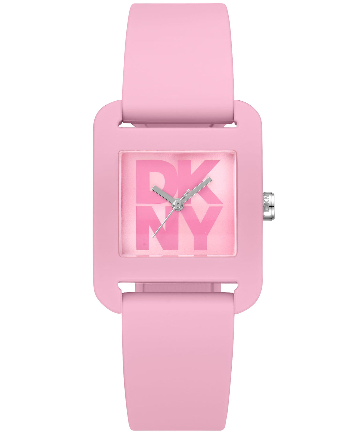 Dkny Women Watch, Pink Color Case, Pink Dial, Pink Silicone Strap, 3 Hands, 3 Atm