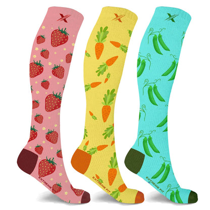 Extreme Fit 3-Pairs Food Love Knee High Compression Socks
