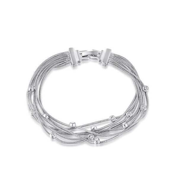 Clear Swarovski Crystal Bracelet – Swarovski Crystal Silvertone Snake Chain Bracelet
