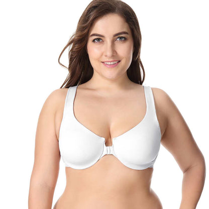 Front Closure Racerback Plus Size Underwire Bra