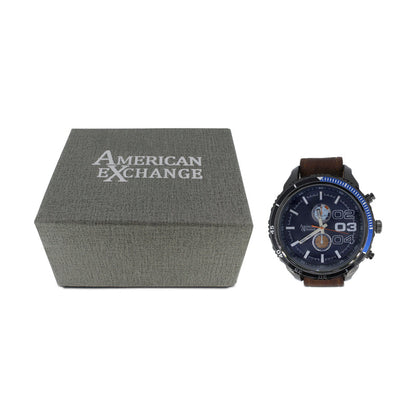 American Exchange Men's Blue Watch With Interchangeable Leather Straps 5336 (Blemished Box)