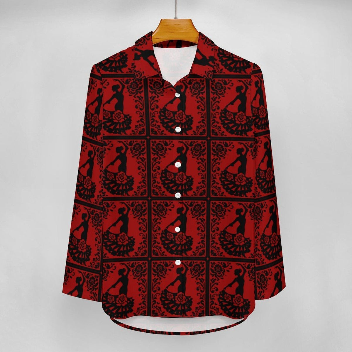 Baha Ranch Colores de Mexico Flamenco Dancer Button Up Shirt