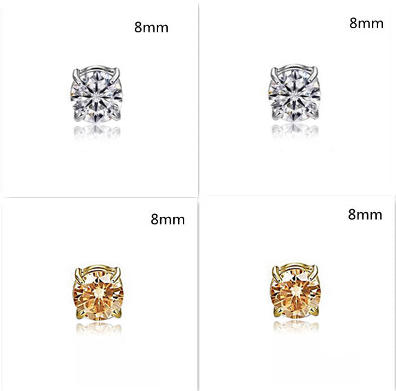 Unisex Zircon Stud Earrings | Magnetic Non-Piercing Ear Clips | Luxury Sparkle Zirconia Magnet Earrings for Men & Women | Trendy Minimalist Clip-on Studs | 2026 High-Fashion No-Hole Jewelry