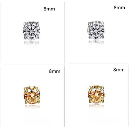 Unisex Zircon Stud Earrings | Magnetic Non-Piercing Ear Clips | Luxury Sparkle Zirconia Magnet Earrings for Men & Women | Trendy Minimalist Clip-on Studs | 2026 High-Fashion No-Hole Jewelry