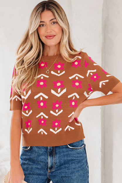 Threaded Pear Karla Short Puff Sleeve Sweater