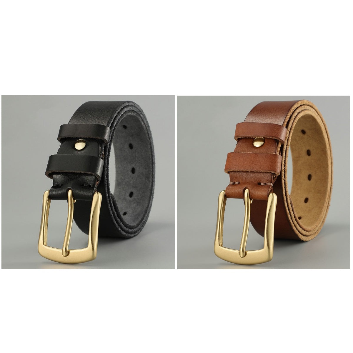 Men’s Handmade Genuine Cowhide Leather Belt | Casual Trend Vintage Waistband | High-Sense Durable Real Leather Belt | Premium Hand-Crafted Accessory for Men