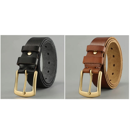 Men’s Handmade Genuine Cowhide Leather Belt | Casual Trend Vintage Waistband | High-Sense Durable Real Leather Belt | Premium Hand-Crafted Accessory for Men