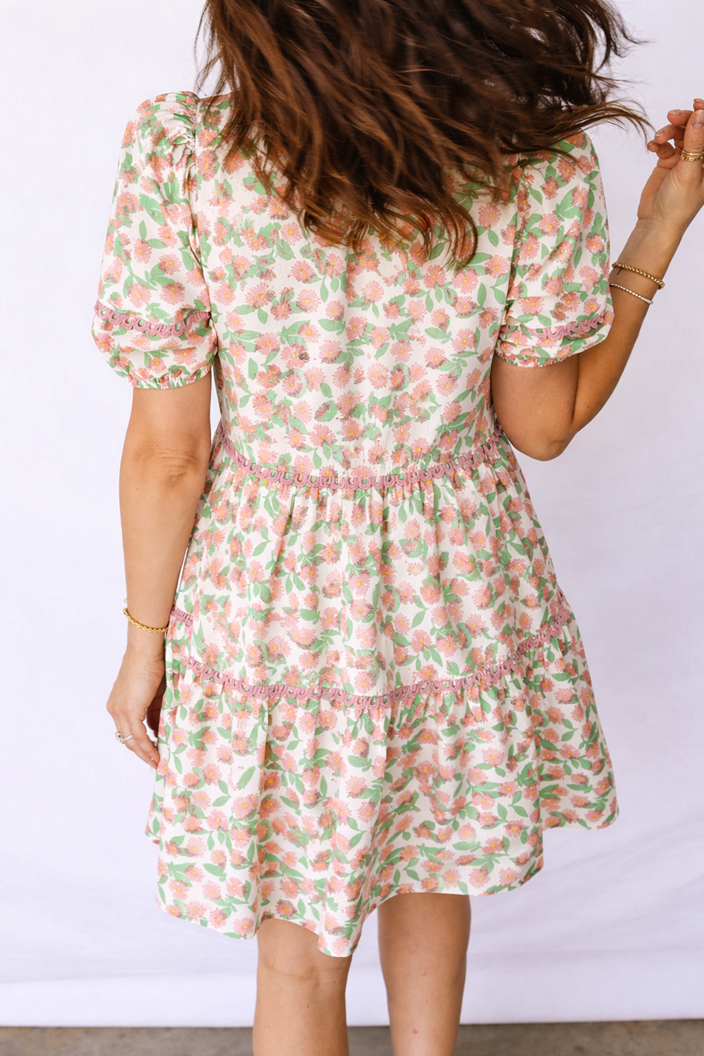 Threaded Pear Rachel Short Puff Sleeve Dress