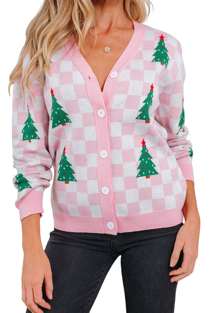 Threaded Pear Ella Tree Pattern Cardigan Sweater