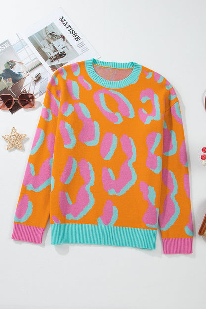 Threaded Pear Sophia Colorblock Ribbed Edge Sweater