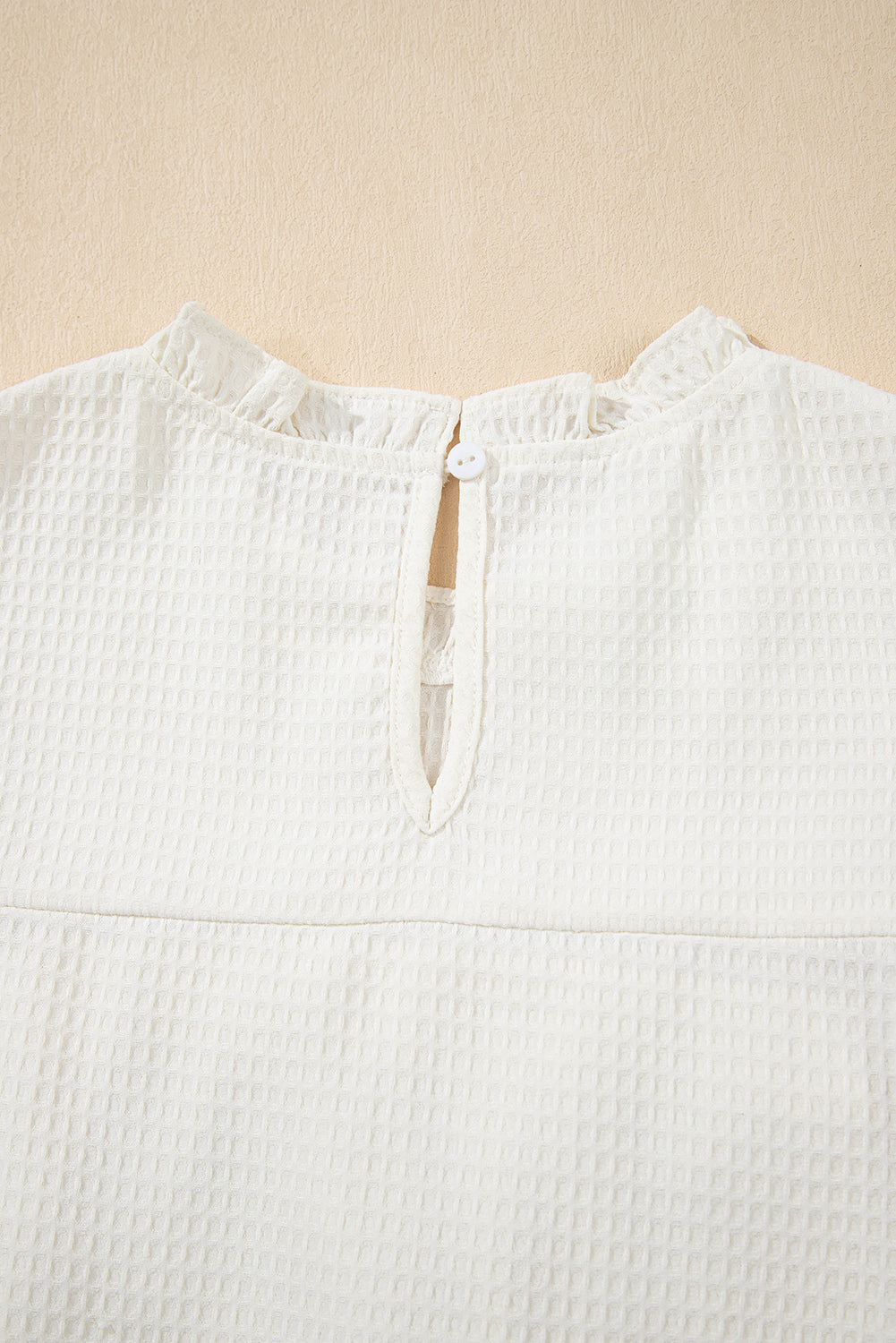 Threaded Pear Ava Trim Waffle Knit Blouse