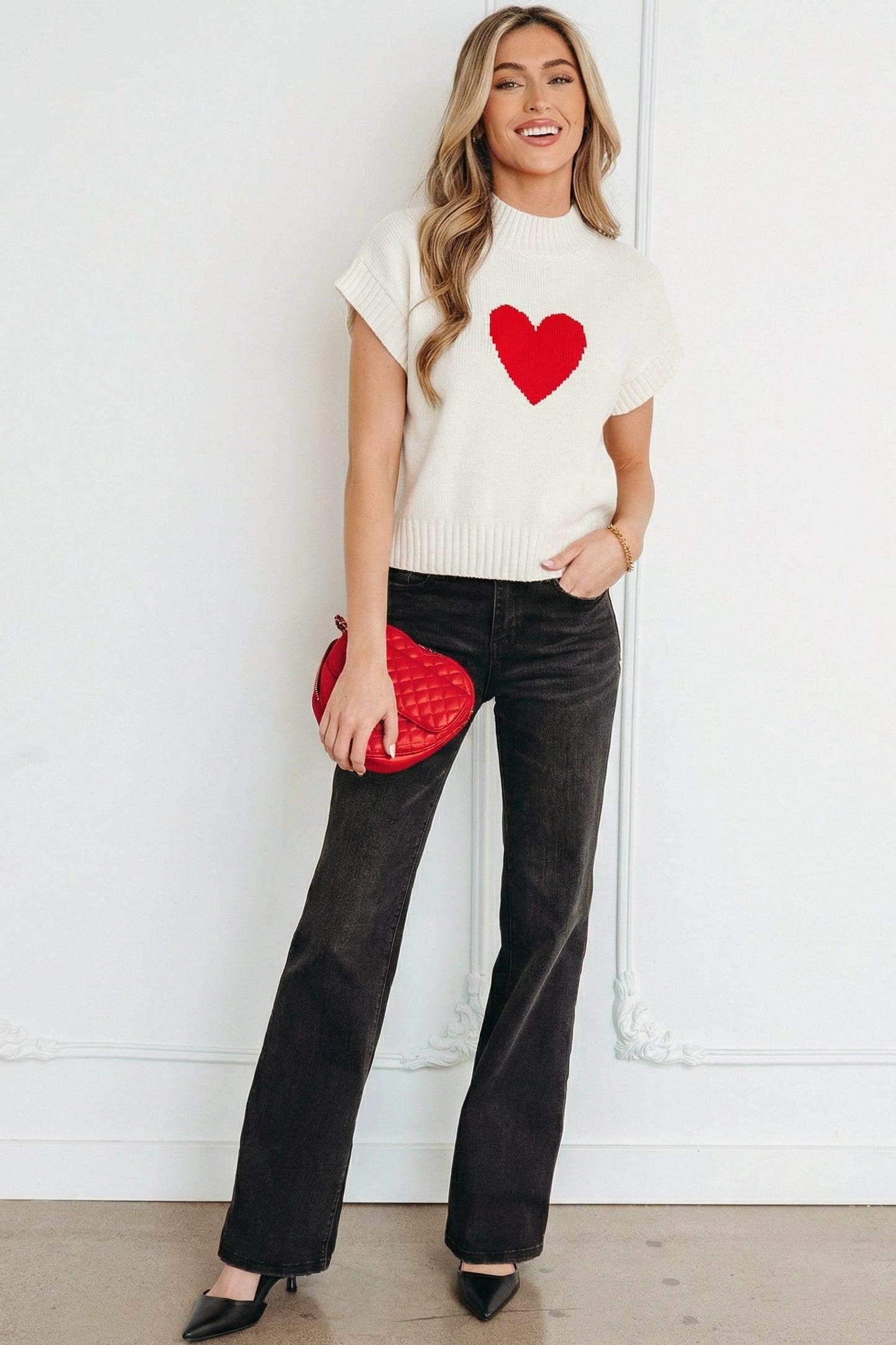 Adele Cropped Short Sleeve Sweater