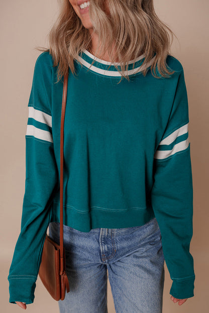 Threaded Pear Jadeita Patchwork Drop Shoulder Sweatshirt