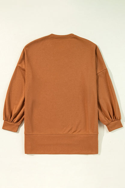 Threaded Pear Sequin Happy Halloween Long Sleeve Top
