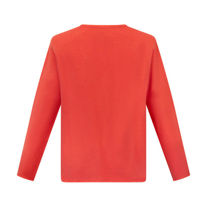 Fynch Hatton Knitted Women's V-Neck Jumper Coral Red