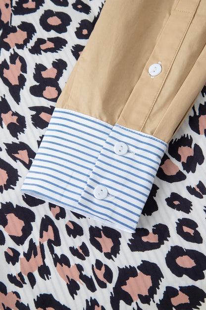 Threaded Pear Aleia Chest Cuffed Sleeve Shirt