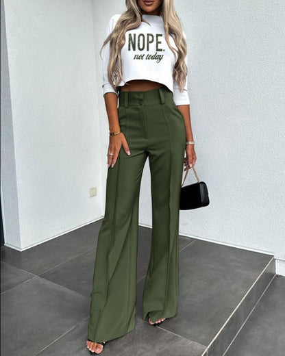 Women's Elegant Solid Color Half Sleeve Short Top