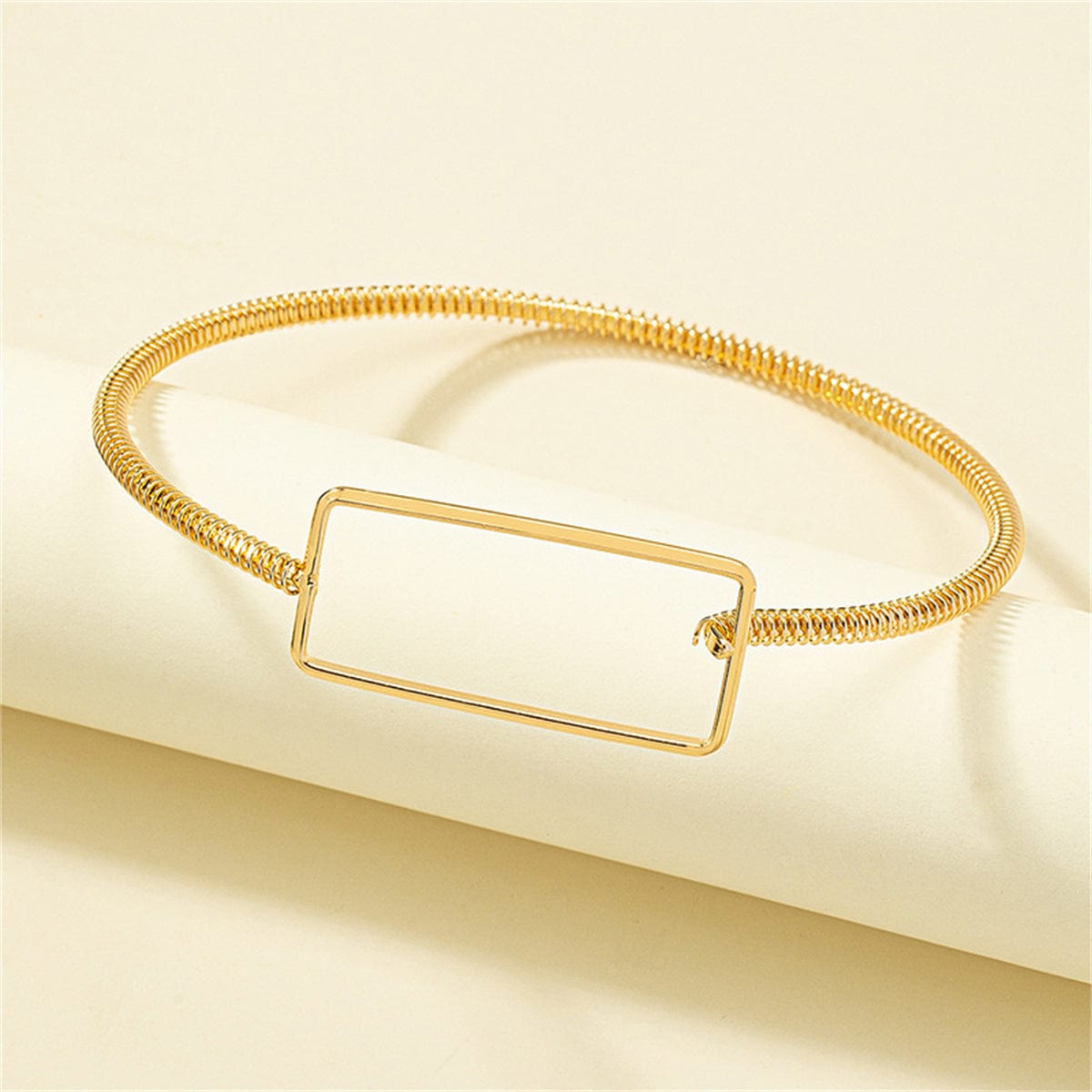 Goldtone Openwork Rectangle Choker Necklace