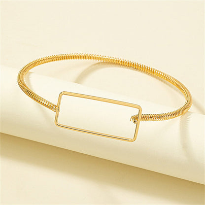 Goldtone Openwork Rectangle Choker Necklace