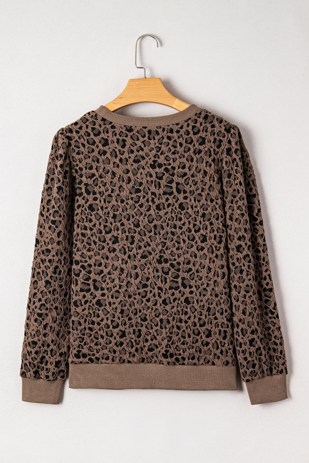 Threaded Pear Annie Ribbed Trim Leopard Top