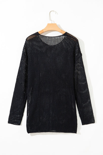 Threaded Pear Hadley Crochet Hollow-out Sweater