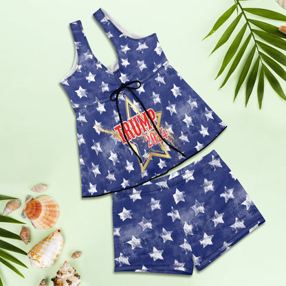 Baha Ranch Trump Maga Tankini Top Shorts Set