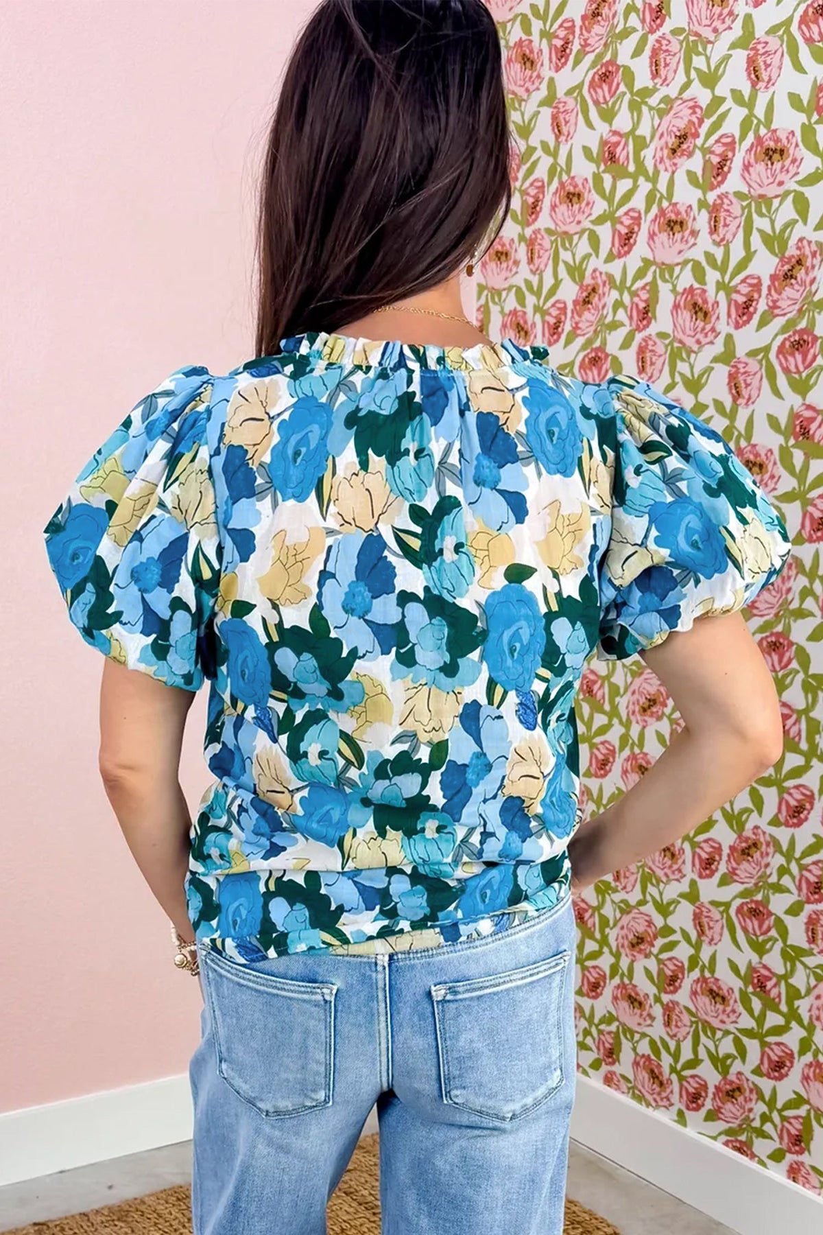 Threaded Pear Leilani Short Puff Sleeve Blouse