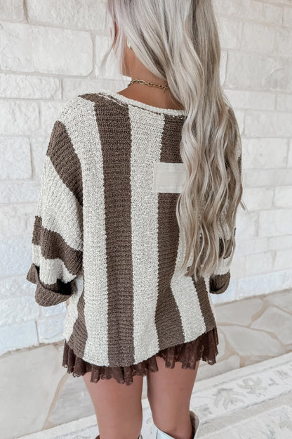 Threaded Pear Holland Colorblock Bracelet Sleeve Sweater