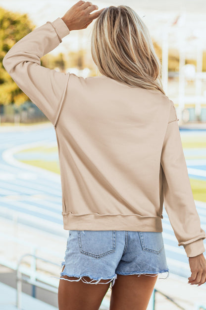 Threaded Pear Leah Shoulder Reversible Mock Sweatshirt