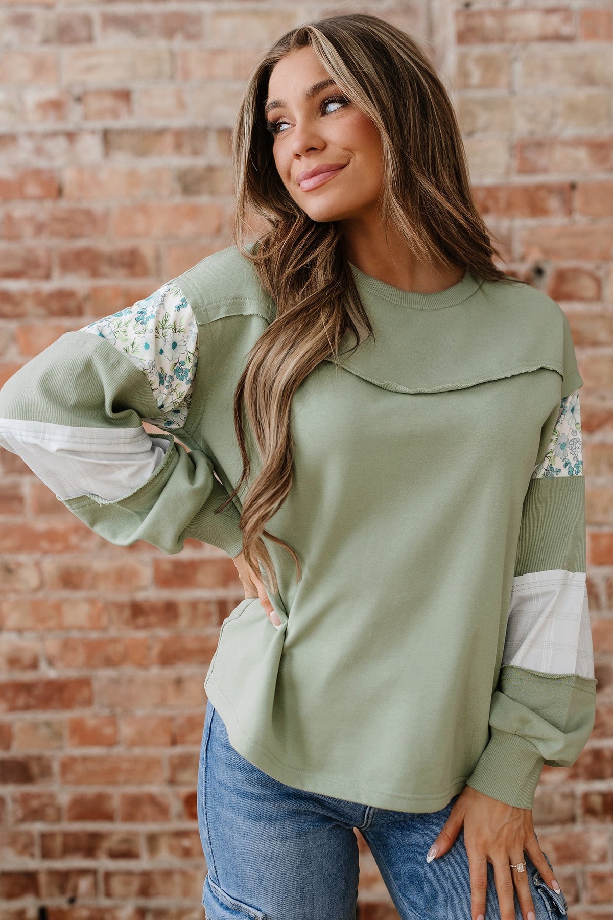 Threaded Pear Oaklee Relaxed French Terry Top