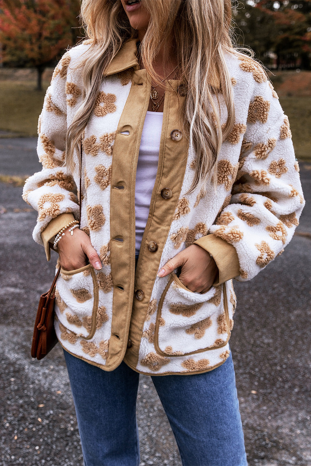 Threaded Pear Elisa Pattern Up Fleece Jacket