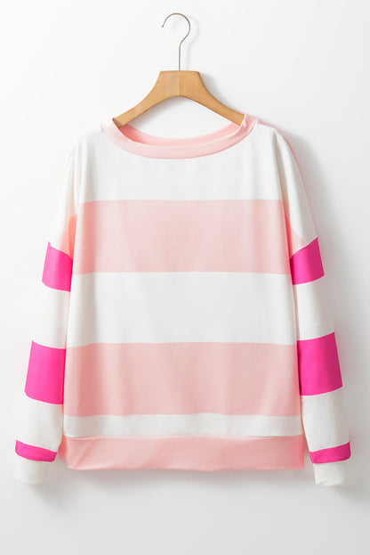 Ashlyn Lightweight Colorblock Sweatshirt - Pink